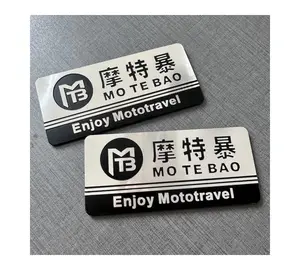 Placas autoadhesivas con logotipo permanente de metal y aluminio resistente al agua, diseño personalizado, haga su propio diseño