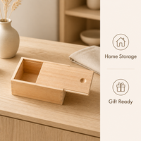 Boîte cadeau en bois massif avec couvercle coulissant pour emballage personnalisé et présentation de produits (vente en gros)