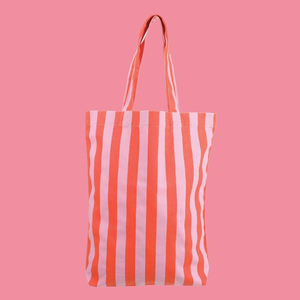 Ins thời trang tùy chỉnh có thể tái chế tái sử dụng vải hữu cơ Tote túi ngang sọc bông vải túi cho hàng tạp hóa mua sắm - Product Image 4