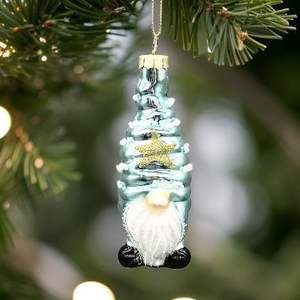 Ornements d'arbre de Noël en verre décoré de gobelins Décorations de plage de vacances festives - Product Image 4