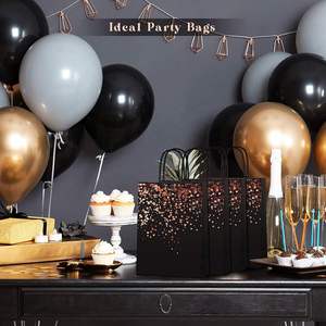 Wholesale Custom Size Party Favor Shopping Gift Kraft <b>Paper</b> Bags Black Hot Stamping Printing Birthday Gift <b>Paper</b> Bag - Product Image 2