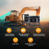 Cámara de Red de Alta Definición STONKAM 5MP 1080P IP69K, Resistente al Agua y a Impactos, con Advertencia de Seguridad para Excavadoras y Cargadoras de Ruedas