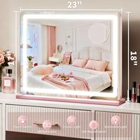 Grand miroir de maquillage LED à bande lumineuse pour coiffeuse et chambre à coucher