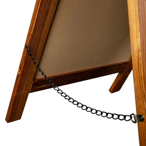 Pizarra de madera plegable negra, tipo A-frame, rústica, de pie, para acera - Product Image 4