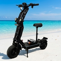 Trottinette électrique haute vitesse 72V 10000W 15000W à double moteur 40Ah 50Ah 60Ah 100Ah, trottinette tout-terrain rapide avec éclairage latéral RGB et application