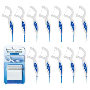 Nouvelle arrivée Choix de fil dentaire Lavage à l'eau de menthe personnalisé Bâtons de fil dentaire à manche souple, soins bucco-dentaires 2 en 1 Choix de fil dentaire - Product Image 1