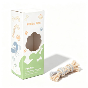 Foldable Clear <b>Window</b> Pet Toy Display Box Custom Printing Paper Retail Box for Pet Dog Cat Toy Product Packaging - Product Image 1
