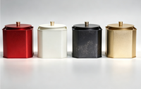 Boîte à thé octogonale personnalisée en fer blanc avec couvercle, boîte de rangement en métal de qualité alimentaire pour l'emballage de matcha et de café en poudre
