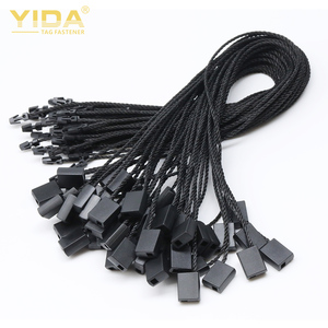 Etichetta personalizzata per indumento Logo con filo di poliestere appeso quadrato nero - Product Image 2