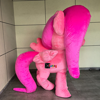 Costume de mascotte gonflable de poney rose mignon Robe gonflable drôle de costume de mascotte de cheval de licorne pour des adultes