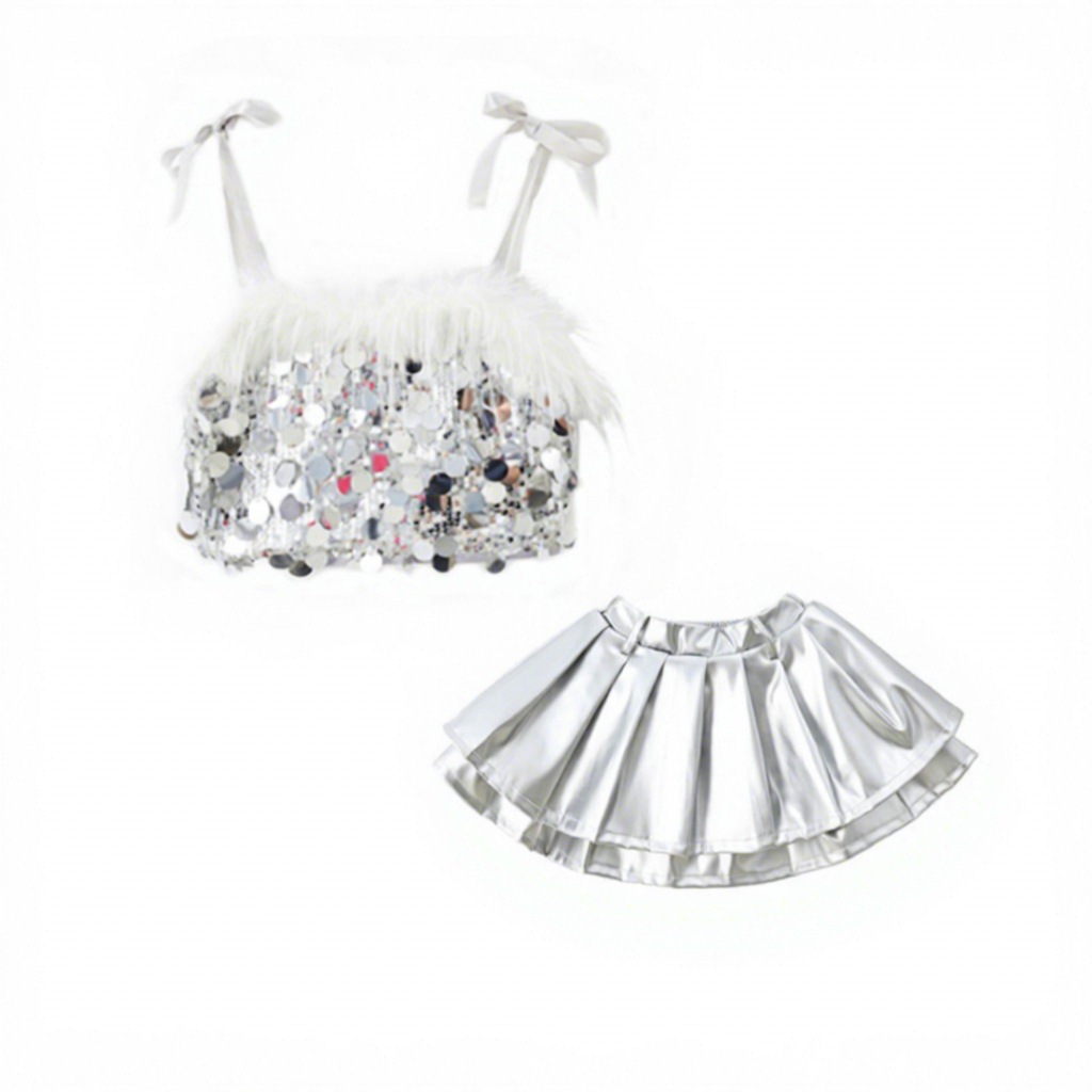 Sequin vest + skirt