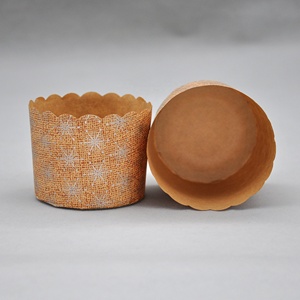 Molde de Papel Desechable para Panettone Pequeño <span class=keywords><strong>5950</strong></span> - Diámetro de la Base 59 mm <span class=keywords><strong>x</strong></span> Altura 50 mm - Product Image 4