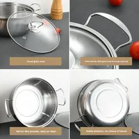 Ensemble de casseroles électriques multifonctionnelles de style coréen en acier inoxydable de la série 400, 5 pièces, compatibles induction, avec couvercle en verre