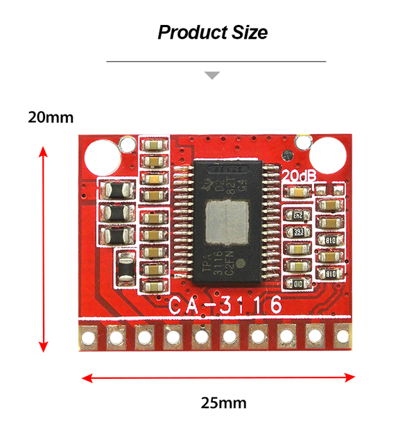 Factory price CA-3116 Digital Power Amplifier Board 50W+50W DC 5V 12V 24V Dual Channel Audio Stereo Module TDA7492 TPA3116d2