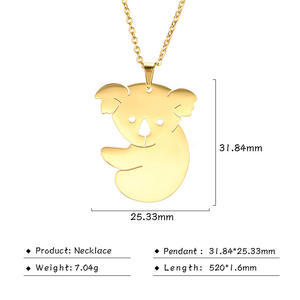 <span class=keywords><strong>Koala</strong></span> lindo collar de las mujeres de oro de acero inoxidable de oro collar de la joyería de moda <span class=keywords><strong>Koala</strong></span> colgante collares Unisex regalo - Product Image 6