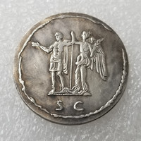 Pièce commémorative ancienne romaine, 1 pièce, ancienne pièce, en métal or et argent, personnalisé, vente en gros