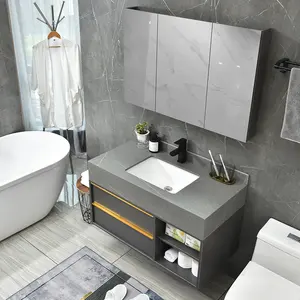 Lanjia 2022 yeni APG016-110 44 inç banyo ekipmanları ucuz banyo vanity setleri akıllı banyo dolabı