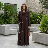 2026 Abaya Cardigan Nida Bordir Bunga Baru untuk Wanita, Pakaian Islami Sederhana Loriya, Gaun Muslim Terbuka, Abaya Idul Fitri dan Hijab