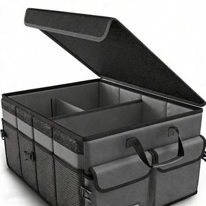 Organisateur de coffre de voiture avec couvercle, rangement pliable, accessoires de voiture pour femmes et hommes, sac pliable - Product Image 2