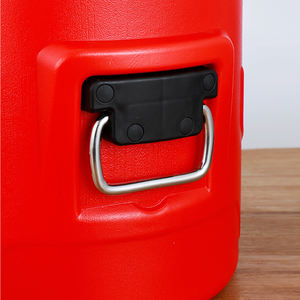 Récipient de nourriture isolé par baril de transport de nourriture froide chaude ronde de grande capacité d'acier inoxydable rouge de restauration commerciale - Product Image 6