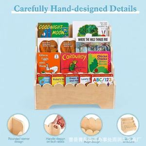 Estantería de madera para niños de 4 niveles para guardar libros y juguetes con asas - Product Image 5