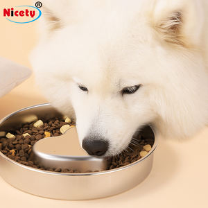 Mangkuk Anjing Ramah Lingkungan 985ml Baja Anti Karat Perak 22cm Model Love Slow Feeder Tahan Lama & Anti Gigit Mudah Dibersihkan Untuk Makanan Basah & Kering - Product Image 2