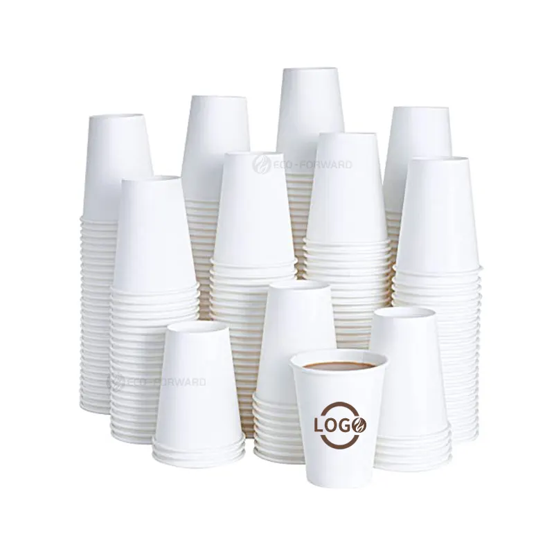 LOGO stampato personalizzato Eco Friendly Brown Kraft carta usa e getta tazza di caffè tazza di carta con coperchio