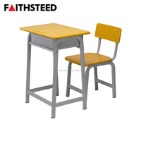 Juego de Escritorio y Silla Amarillos para Niños con Compartimento de Almacenamiento Metálico para Libros, Ideal para el Hogar, la Escuela y la Sala de Estudio