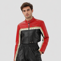Vêtements de style moto en PU cousus F1 européens/américains, très demandés, pour la découpe et la production sur mesure, en stock