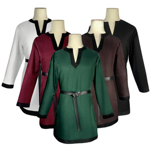 2023 hommes Cosplay médiéval Vintage Renaissance guerrier chevalier Costume hommes nordique <span class=keywords><strong>Pirate</strong></span> tunique chemise hauts Renaissance - Product Image 1