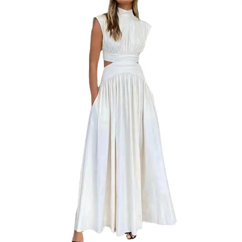 Customized new waistless long paragraph dress Europe and the United States fashion commuter high-waisted skirt women's clothing