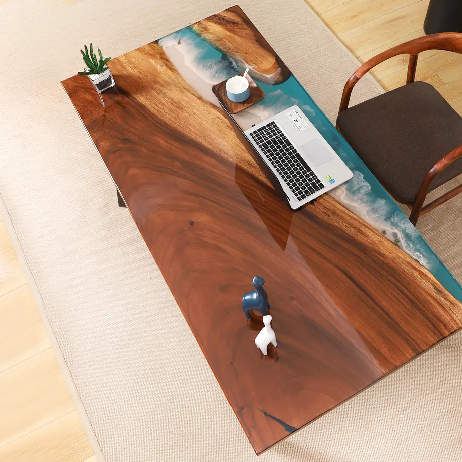 Epoxidharz Tisch möbel Designs hand gefertigte einzigartige moderne Holzharz Esszimmer Couch tisch Großhandel wasserdicht OEM angepasst