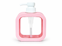 Flacon pompe carré vide en PET 300ml/500ml, rechargeable, personnalisable avec impression, emballage cosmétique pour savon liquide, shampoing, gel hydroalcoolique