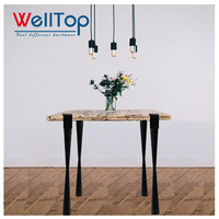 Pieds de table réglables WELLTOP en métal avec pince, en fonte, pour bricolage, bureau, café, salle à manger, hôpital, extérieur