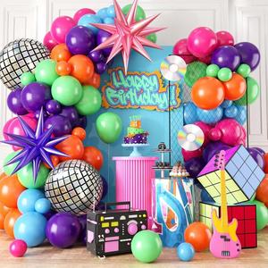 Kit de Guirnalda de Globos para Fiesta Disco, 104 Piezas, Tema Retro Rock de los 80s y 90s, Juego de Globos de Látex Coloridos, Decoraciones para Fiesta de Graduación - Product Image 1