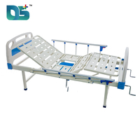 Cama de Hospital Manual Ajustable de Aluminio Plegable con 3 Manivelas y 3 Funciones, con Barandillas Laterales y Orificio para Inodoro