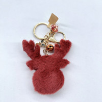 Porte-clés en crochet tricoté à la main, porte-clés en forme de mouflon, porte-clés en peluche pour accessoires de voiture, vente en gros