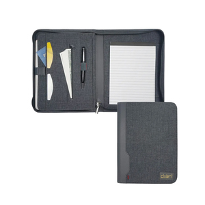 Sang trọng tùy chỉnh PU da rPet danh mục đầu tư cho khắc trường padfolio chất kết dính với xử lý và dây kéo - Product Image 1
