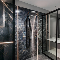 Ensemble de robinetterie thermostatique moderne et créatif avec pommeau de douche, en acier inoxydable, étanche, à jet de pluie et de massage, pour hôtels et appartements