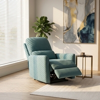Sillón Reclinable Eléctrico de Diseño Moderno y Lujoso VANBOW en Tela Texturizada con Bolsillo Lateral de Almacenamiento