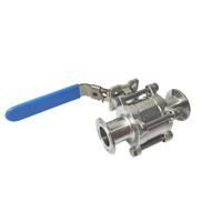 Vanne à boisseau sphérique sanitaire 3 pièces à plateforme haute en acier inoxydable 304/316L, personnalisée, à raccord Tri-Clamp, pour l'eau, OEM, directement de l'usine Rejia