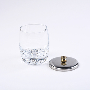 Bol en verre avec couvercle en acier inoxydable, récipient en acrylique cristallin pour poudre liquide, pour manucure - Product Image 2