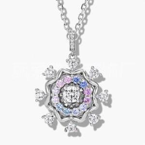 Nuova collana girevole a forma di ruota panoramica in argento 925, design di nicchia femminile, accessorio catena per maglione con girasole, all'ingrosso - Product Image 1