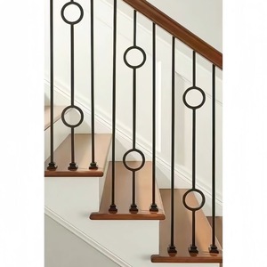 TL Double Circle, Balustres de escalier tubulaires <span class=keywords><strong>en</strong></span> <span class=keywords><strong>fer</strong></span> <span class=keywords><strong>forgé</strong></span>, design moderne, résistants à la rouille, thermolaqués noir, pour main courante - Product Image 5