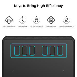 Tablette de dessin numérique pour enfants <span class=keywords><strong>H640P</strong></span>, stylo numérique professionnel pour l'animation, avec 6 touches programmables - Product Image 3