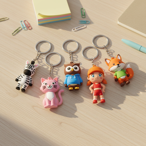 Porte-clés en caoutchouc souple 3D personnalisé, porte-clés en PVC imperméable avec logo, cadeaux promotionnels personnalisés pour le marketing de marque - Product Image 2