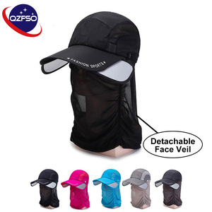 Gorra de béisbol unisex con visera extraíble a prueba de mosquitos, diseño de malla transpirable y ala extensible para exteriores. - Product Image 1
