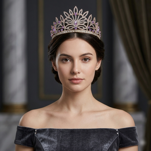 Corona <span class=keywords><strong>de</strong></span> Novia <span class=keywords><strong>de</strong></span> Cristal Azul Real <span class=keywords><strong>de</strong></span> Lujo, Corona <span class=keywords><strong>de</strong></span> Reina <span class=keywords><strong>para</strong></span> <span class=keywords><strong>Boda</strong></span>, Tiara <span class=keywords><strong>de</strong></span> Cristal con Pedrería Dorada, Estilo Barroco Vintage, Accesorios <span class=keywords><strong>para</strong></span> el Cabello - Product Image 6