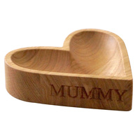 Bol en bois sculpté en forme de cœur, gravé et personnalisé