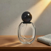 Flacon de parfum vide de luxe personnalisé de 30 ml avec pompe pulvérisatrice, anti-fuite, mini diffuseur, emballage en boîte, impression sur verre